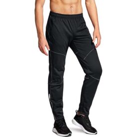 TSLA Men’s Thermal Windproof Cycling Pants, Fleece Lined Outdoor Bike