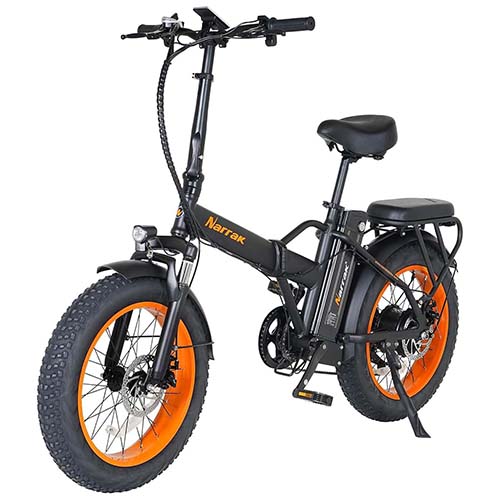 NARRAK fat tire folding electric bike 1100W peak with step-thru frame for older adults