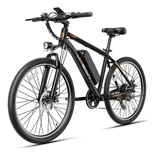 Jasion EB5 lightweight electric commuter bike with front suspension for older adults